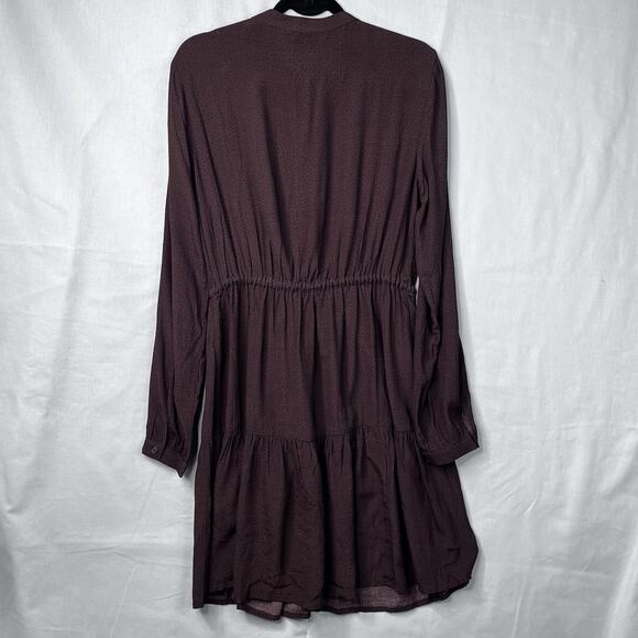 NWT GAP Brown Mini Tiered Dress Sz Small TALL Contemporary Drawstring Breathable - Picture 4 of 13
